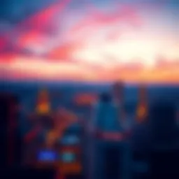 Panoramic view of the Las Vegas Strip at sunset