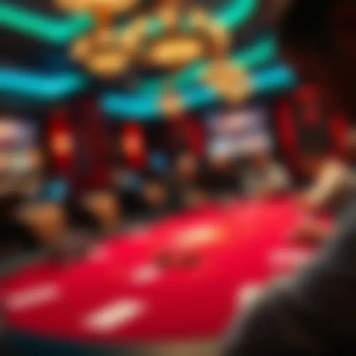 High-stakes poker table setup