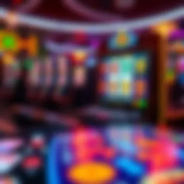 Online slots interface with vibrant graphics