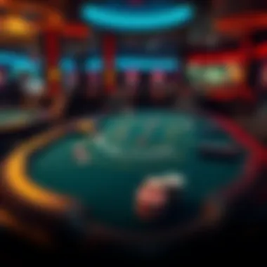 Exciting Virtual Poker Table Gameplay Virtual poker table showcasing a thrilling game in progress
