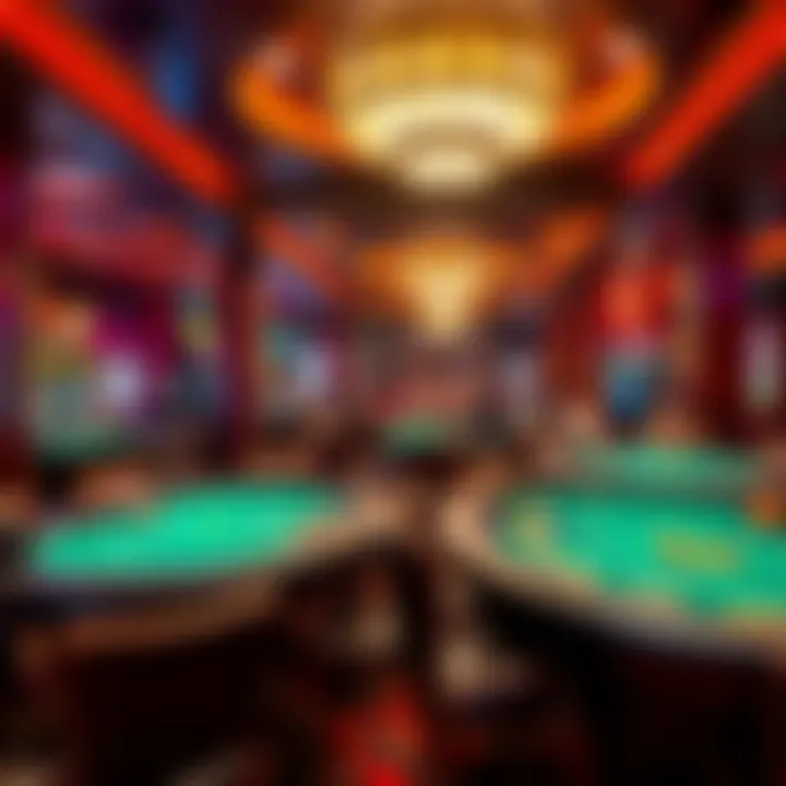 Vibrant Atmosphere in Poker Room Vibrant atmosphere at a bustling poker room