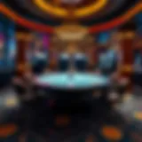 Luxurious poker table setup in a high-end casino
