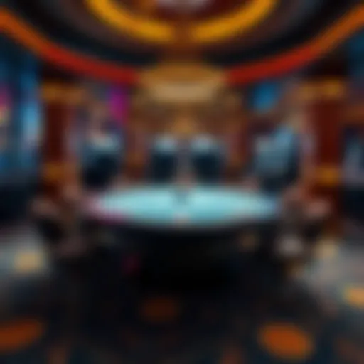 Luxurious poker table setup in a high-end casino