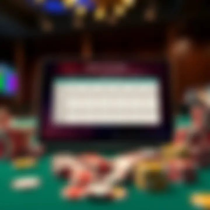 Chart comparing different online gambling bonuses and their wagering requirements