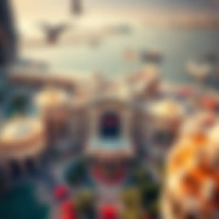 Aerial view of Caesars Dubai Casino showcasing its architectural splendor