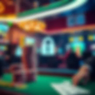 A secure gaming environment illustration depicting encryption and safety measures