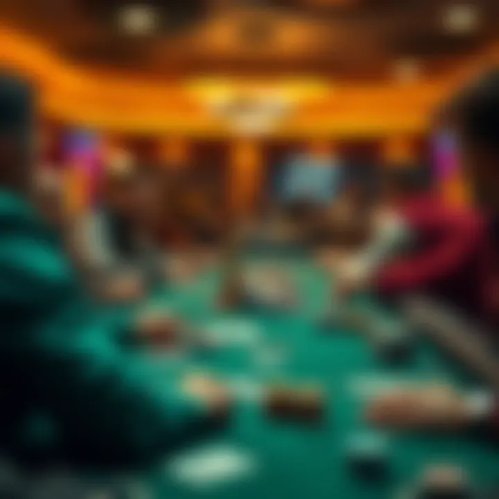 High-stakes poker game in action