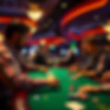 Engaging in Caribbean Stud Poker at Casino Players engaging in Caribbean Stud Poker at a casino