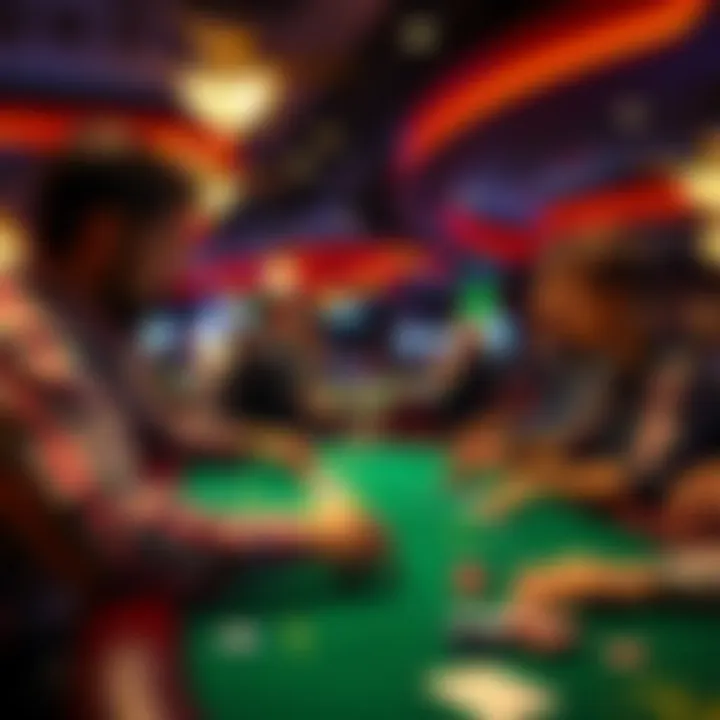 Engaging in Caribbean Stud Poker at Casino Players engaging in Caribbean Stud Poker at a casino