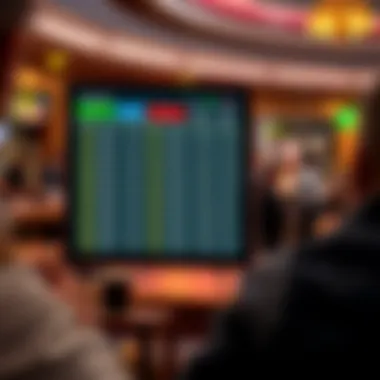 Cricket betting odds on a digital interface