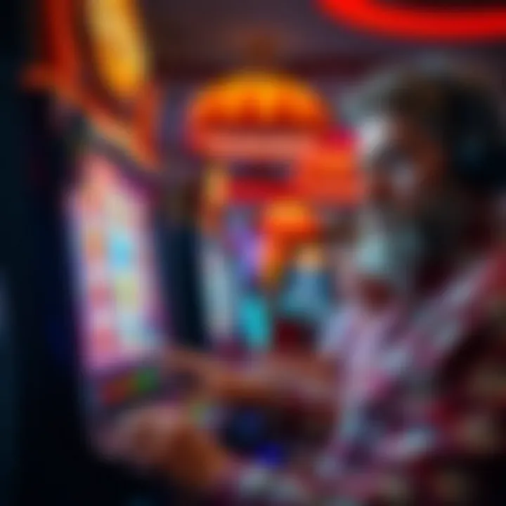 Player engaging with Coyote Moon slot machine in a casino