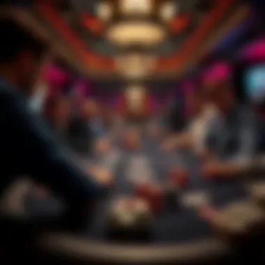 Thrilling Poker Action A poker table with players engaged in a game