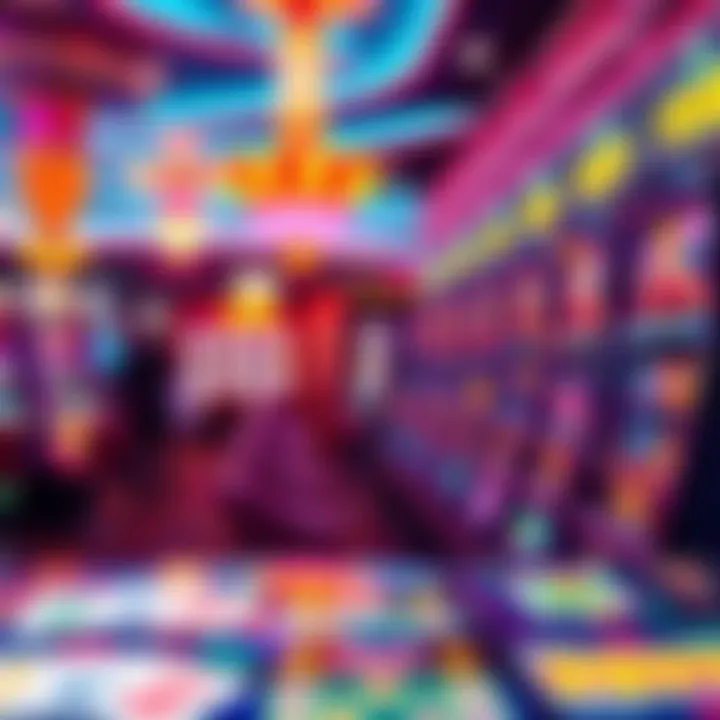 A vibrant view of the casino floor filled with slot machines