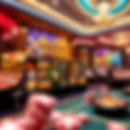 Intricate design of an online casino interface showcasing various games