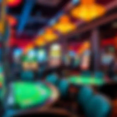 Vibrant Gaming Environment in Pine Bluff Casino floor with vibrant gaming tables