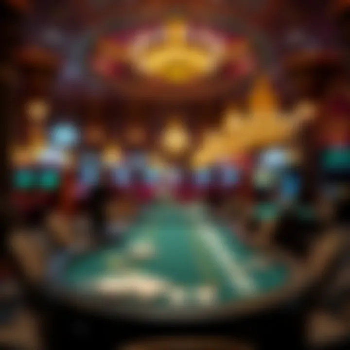 Exploring the Casino Atmosphere An ornate casino game room filled with various gaming tables