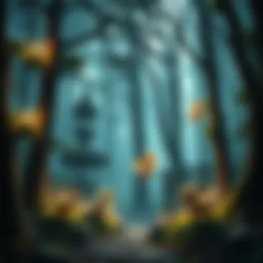 Enchanting Forest Scenery Enchanting forest scenery with magical creatures