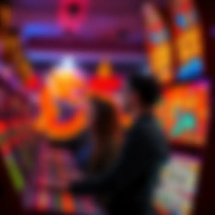 Players Engaging with Dragon-Themed Slot Machines Players engaging with dragon-themed slot machines