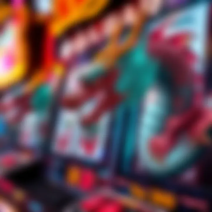 Close-Up of Dragon Slot Machine Symbols and Reels Close-up of dragon slot machine symbols and reels