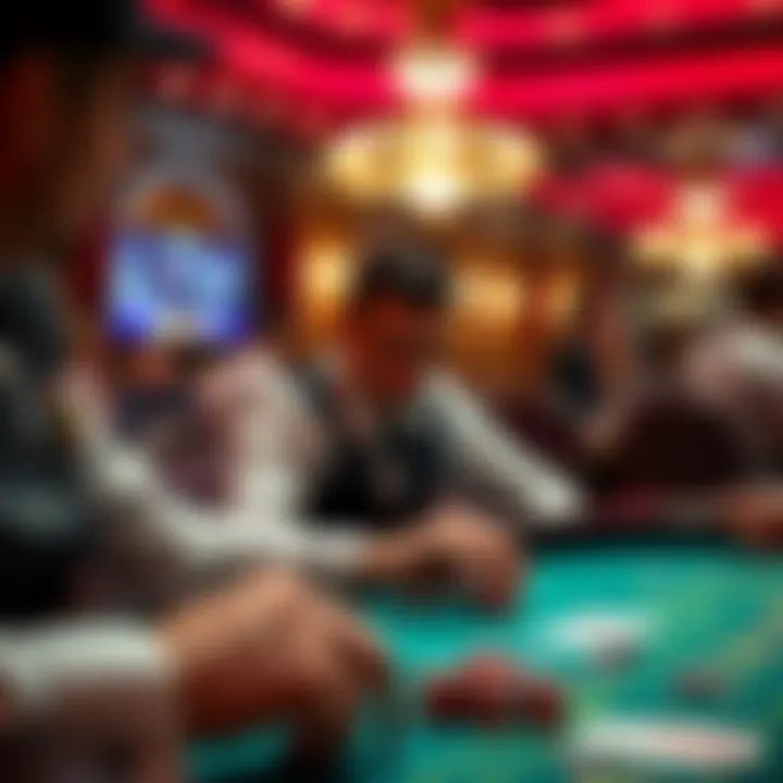 Player engaging in a focused baccarat game