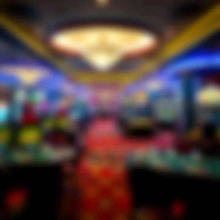 Diverse Gaming Options in a Bustling Smokeless Casino A panoramic view of a bustling smokeless casino with diverse gaming options