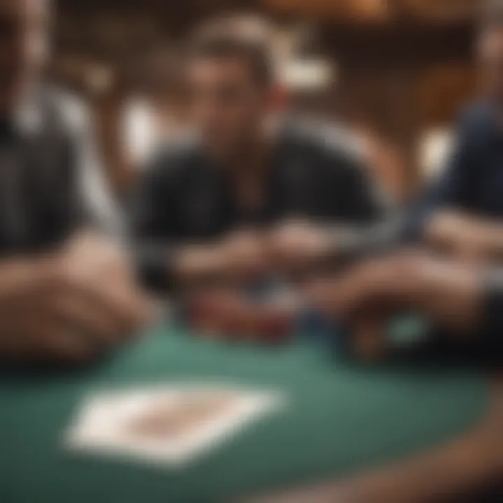 A close-up view of a poker game in action.