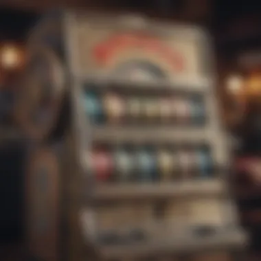 Historical depiction of vintage slot machines