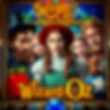 A cinematic depiction of the Wizard of Oz characters in a slot machine