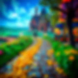 The iconic Yellow Brick Road in a vibrant slot game setting