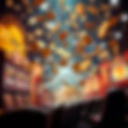 Virtual coins falling from the sky