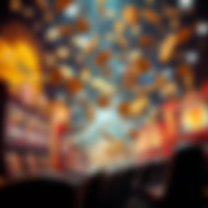 Earning Money through Free Games Virtual coins falling from the sky