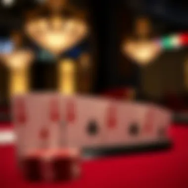 Close-up of three card poker hand rankings displayed