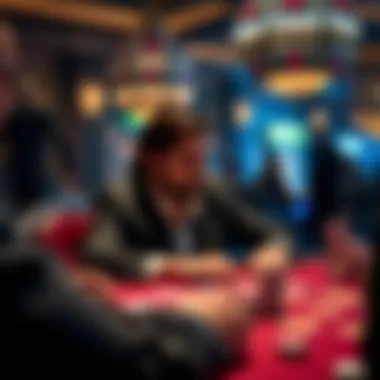 A player deep in thought at a three card poker table