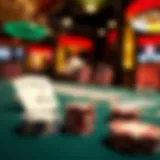 The Excitement of Live Three Card Poker A vibrant three card poker table with chips and cards