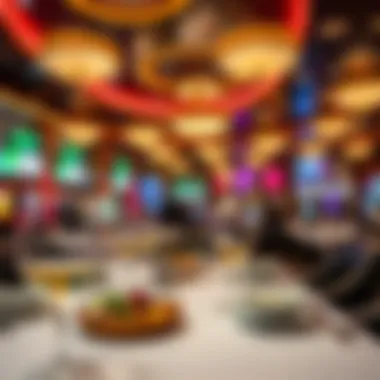 Luxurious dining setting in a casino