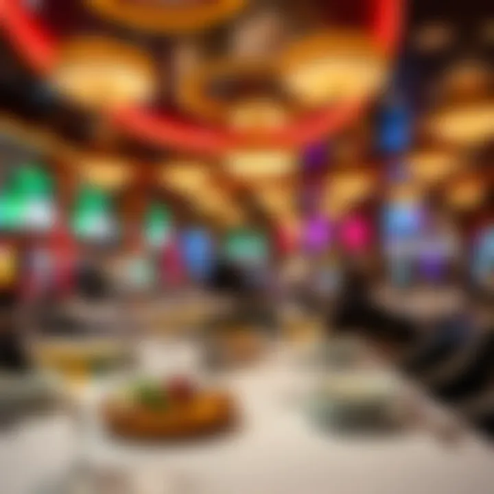 Luxurious dining setting in a casino