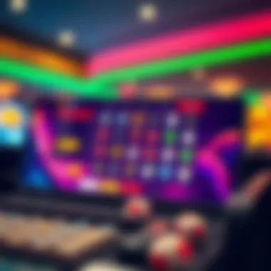 A vibrant online lottery platform interface