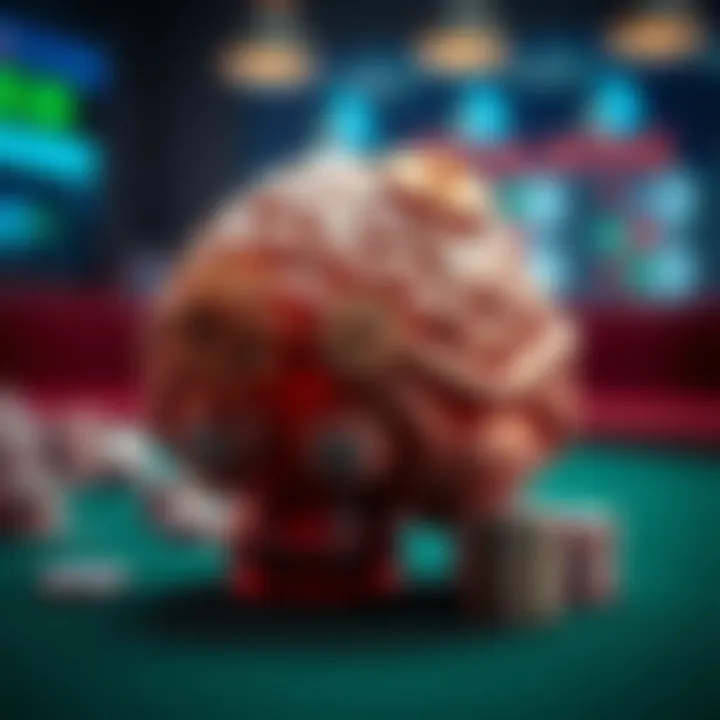 A brain with gears representing strategies in gambling