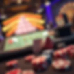 Diverse online gambling games illustration