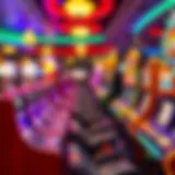 A vibrant casino floor filled with slot machines and gaming tables