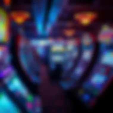 Variety of slot machines with vibrant lights