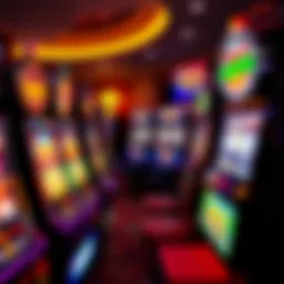 Colorful slot machine display with vibrant graphics