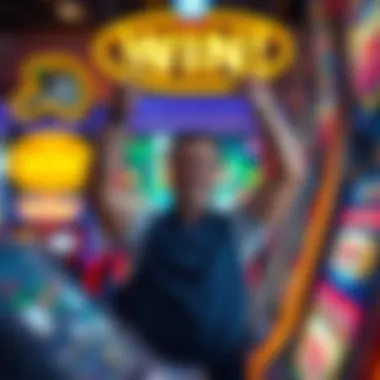 Joyous Win Moment at the Slots Player celebrating a big win at a slot machine