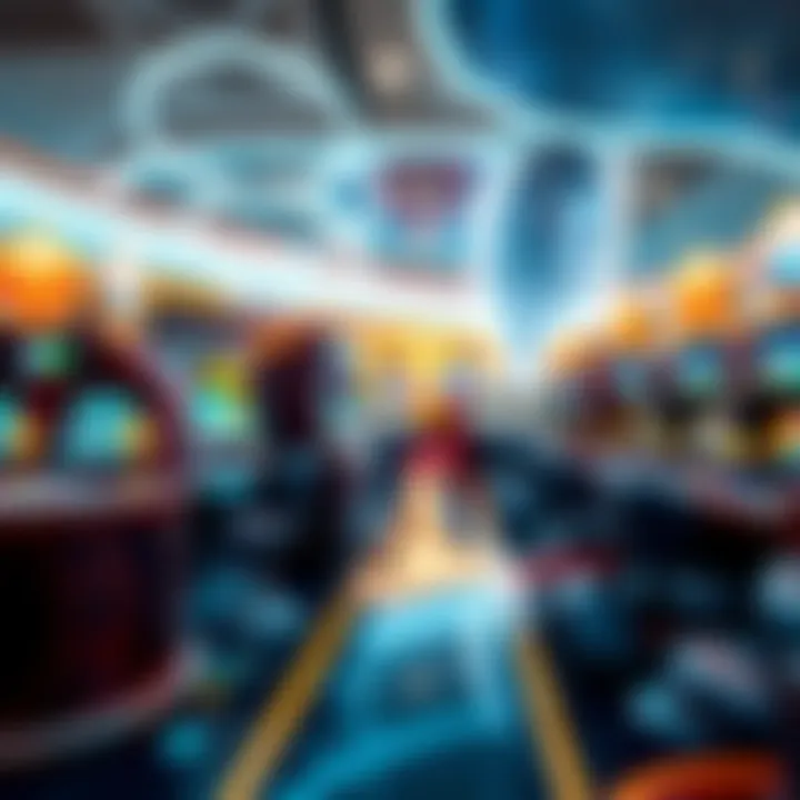 Futuristic Gaming Technology A futuristic gaming experience with advanced technology integrated into the casino.