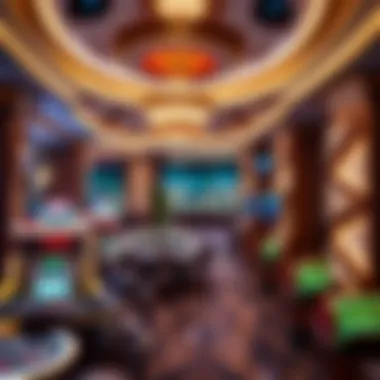 Opulent Casino Interior An intricate interior design of a luxury casino, showcasing opulence.