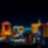 The stunning skyline of Las Vegas resort casinos at night.