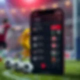 User Interface of a Soccer Gambling Application A detailed interface of a popular soccer gambling app showcasing betting options