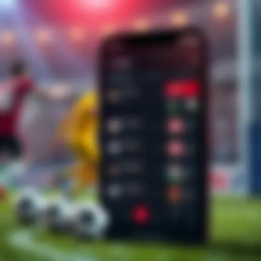 User Interface of a Soccer Gambling Application A detailed interface of a popular soccer gambling app showcasing betting options