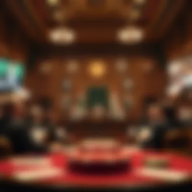 A courtroom setting highlighting legal proceedings