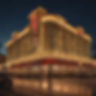 Nighttime view of the Golden Nugget Casino illuminated with lights